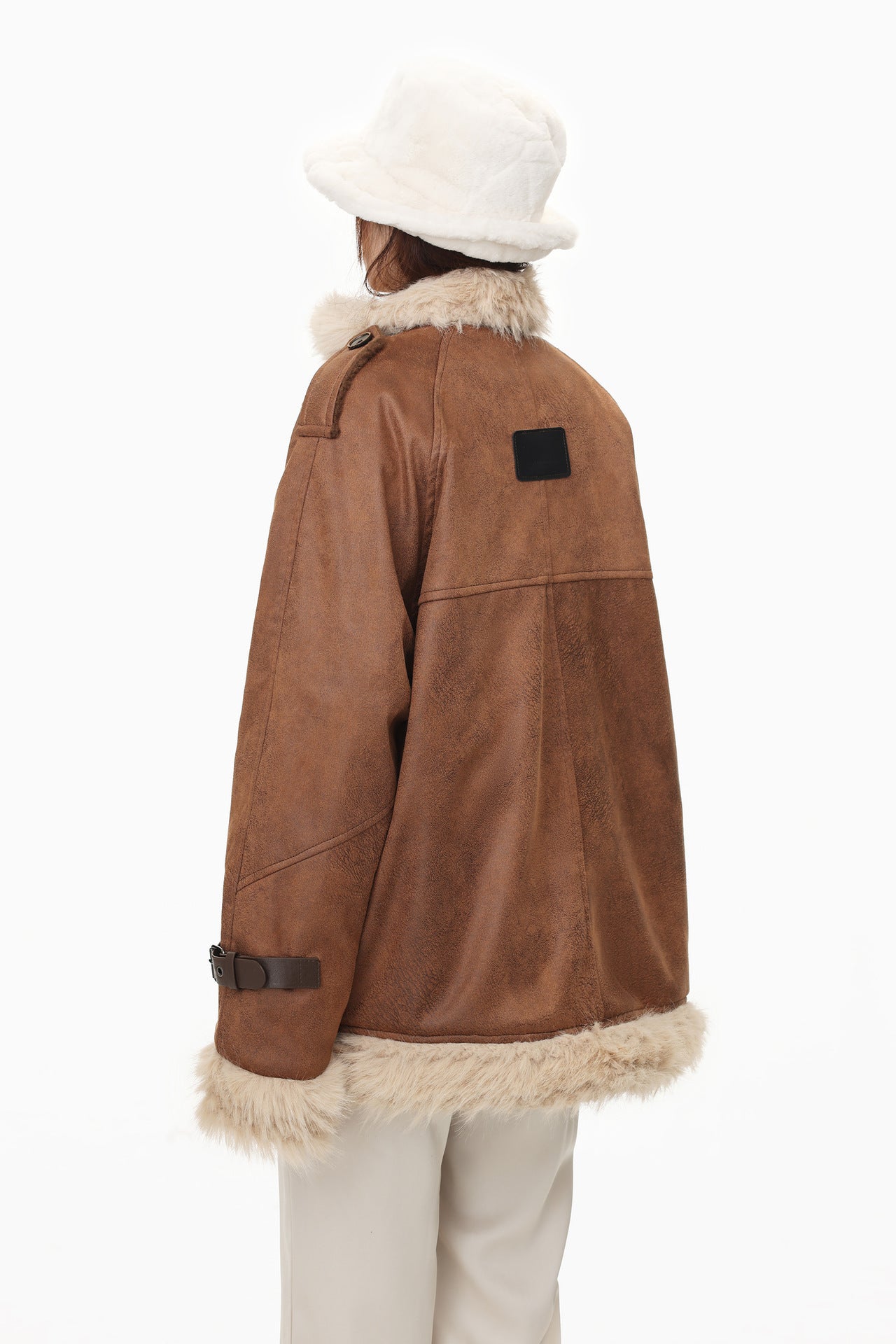 TODAMU® new winter new American retro loose plush splicing cotton jacket