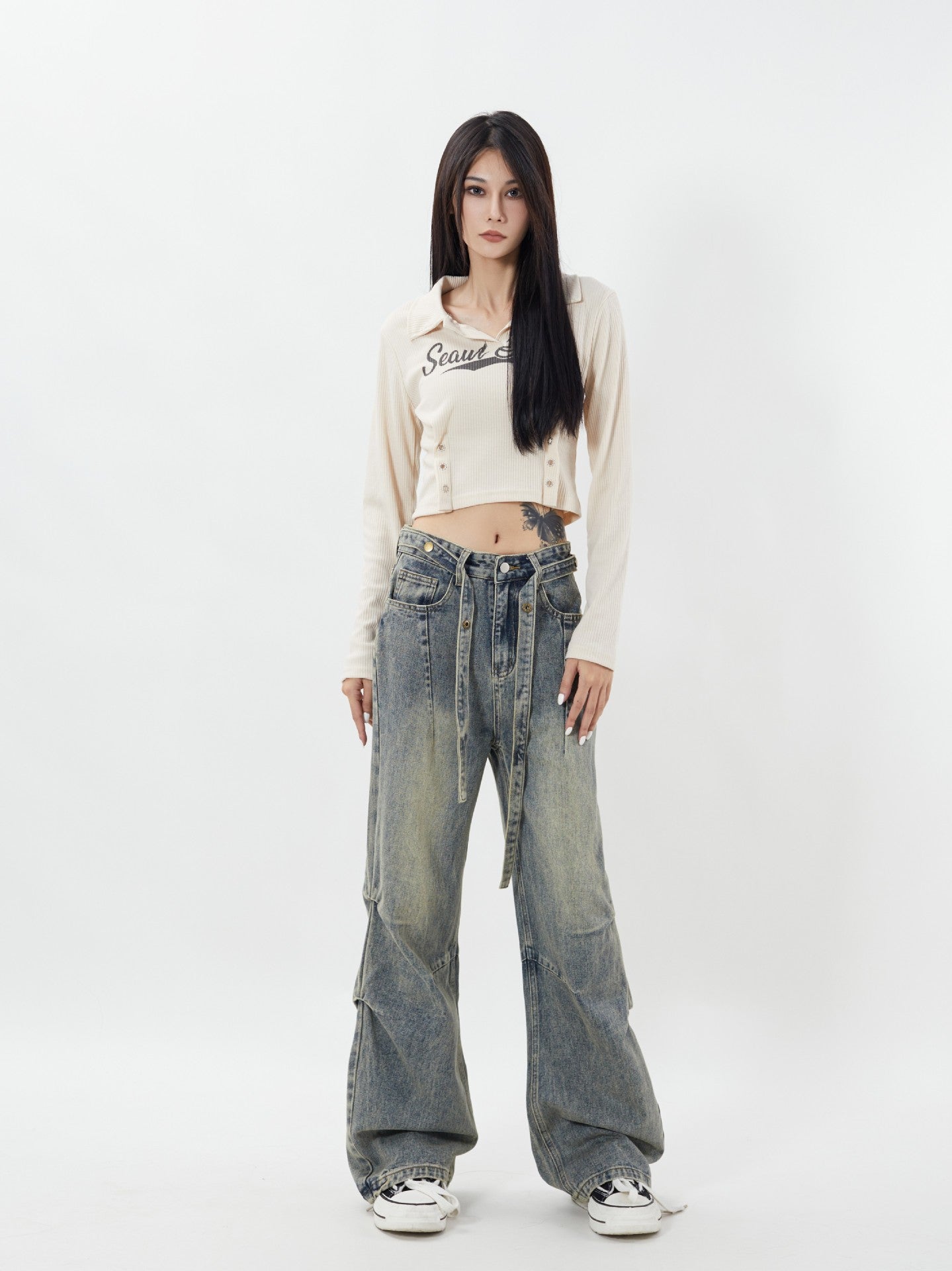 TODAMU® Women's New Loose American Retro Washed Denim Trousers