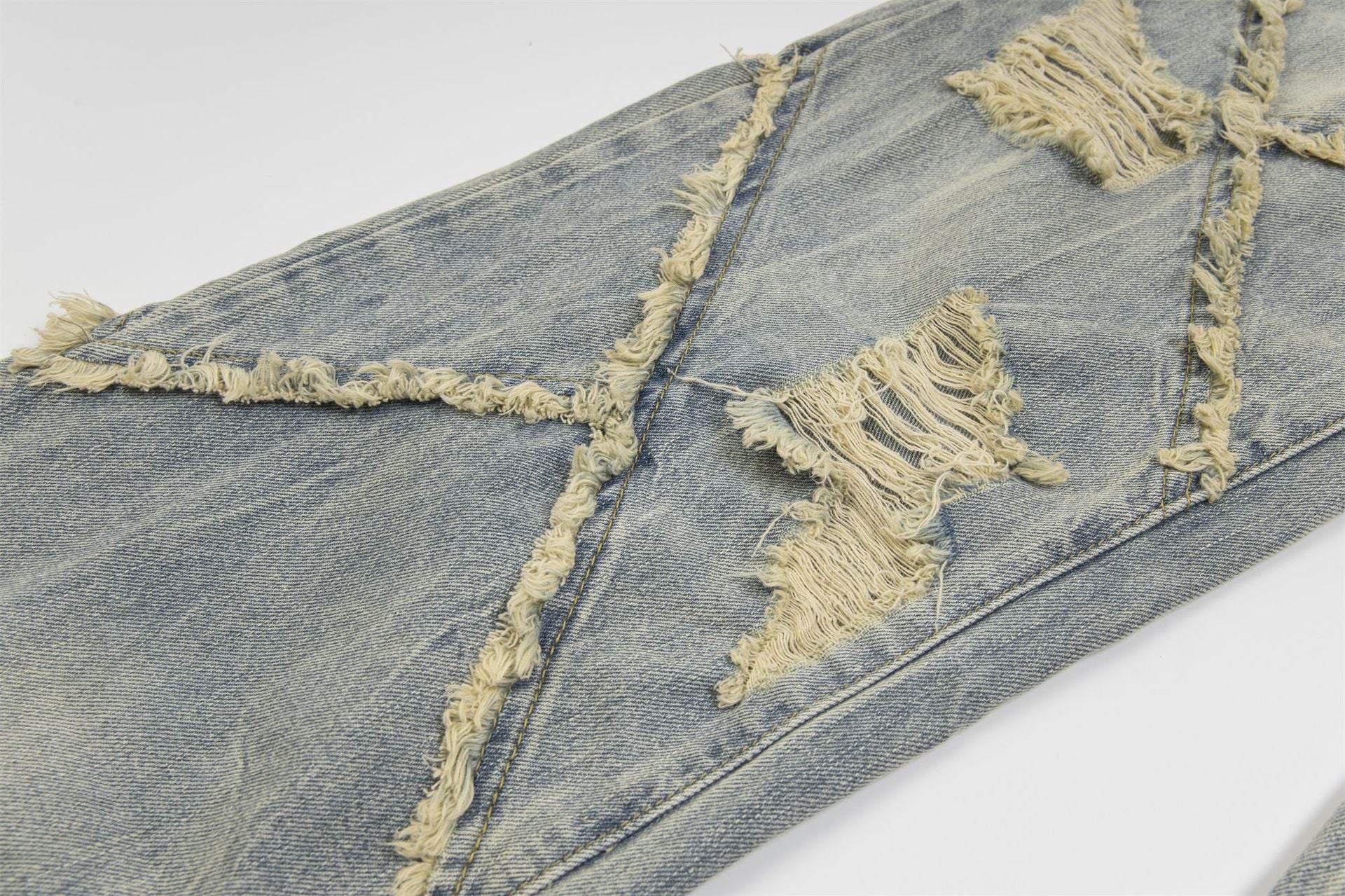 TODAMU® American Retro Street Trend Ripped Washed Denim Trousers