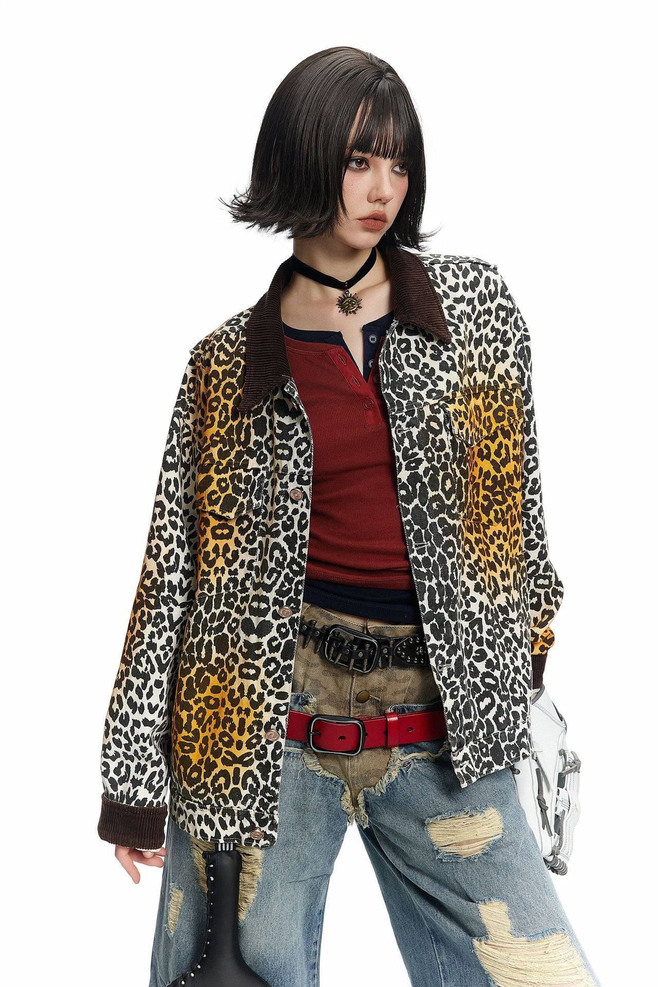 TODAMU® Women's American retro wild colorful leopard print jacket