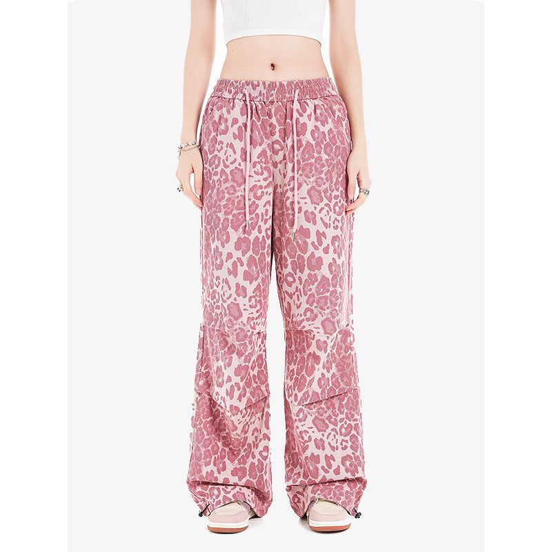 TODAMU® Women's Beautiful Trendy Street Dance Pink Leopard Print Casual Pants