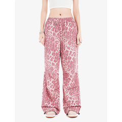 TODAMU® Women's Beautiful Trendy Street Dance Pink Leopard Print Casual Pants