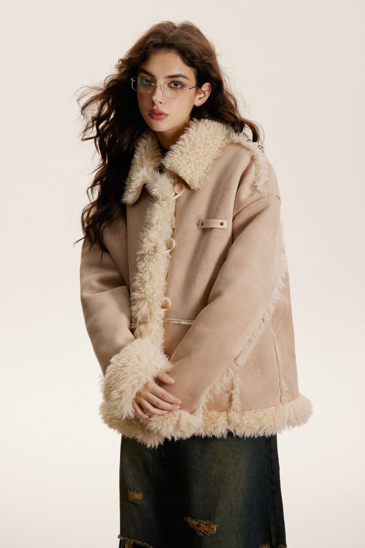 TODAMU® new winter new American retro loose fur all-in-one cotton jacket