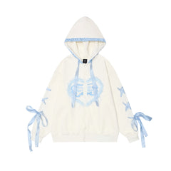 TODAMU® Autumn Women's New American Sweet Girly Embroidered Hooded Sweatshirt Jacket