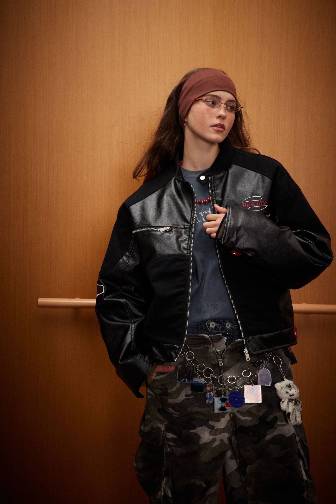 TODAMU® new winter style American street fashion motorcycle embroidered hot girl cotton jacket