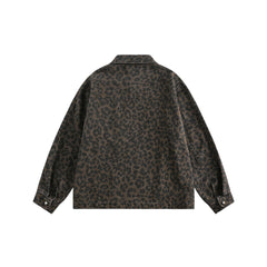 TODAMU® Women's American Retro Leopard Print Distressed Jacket