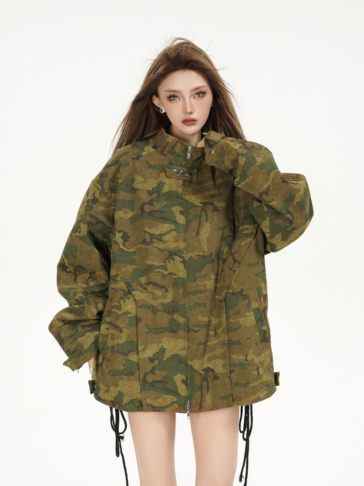 TODAMU® Women's American Retro Loose Camouflage Jacket