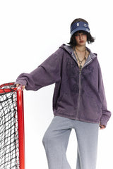 TODAMU® Women's American Retro Vintage Purple Eclipse Hoodie Jacket