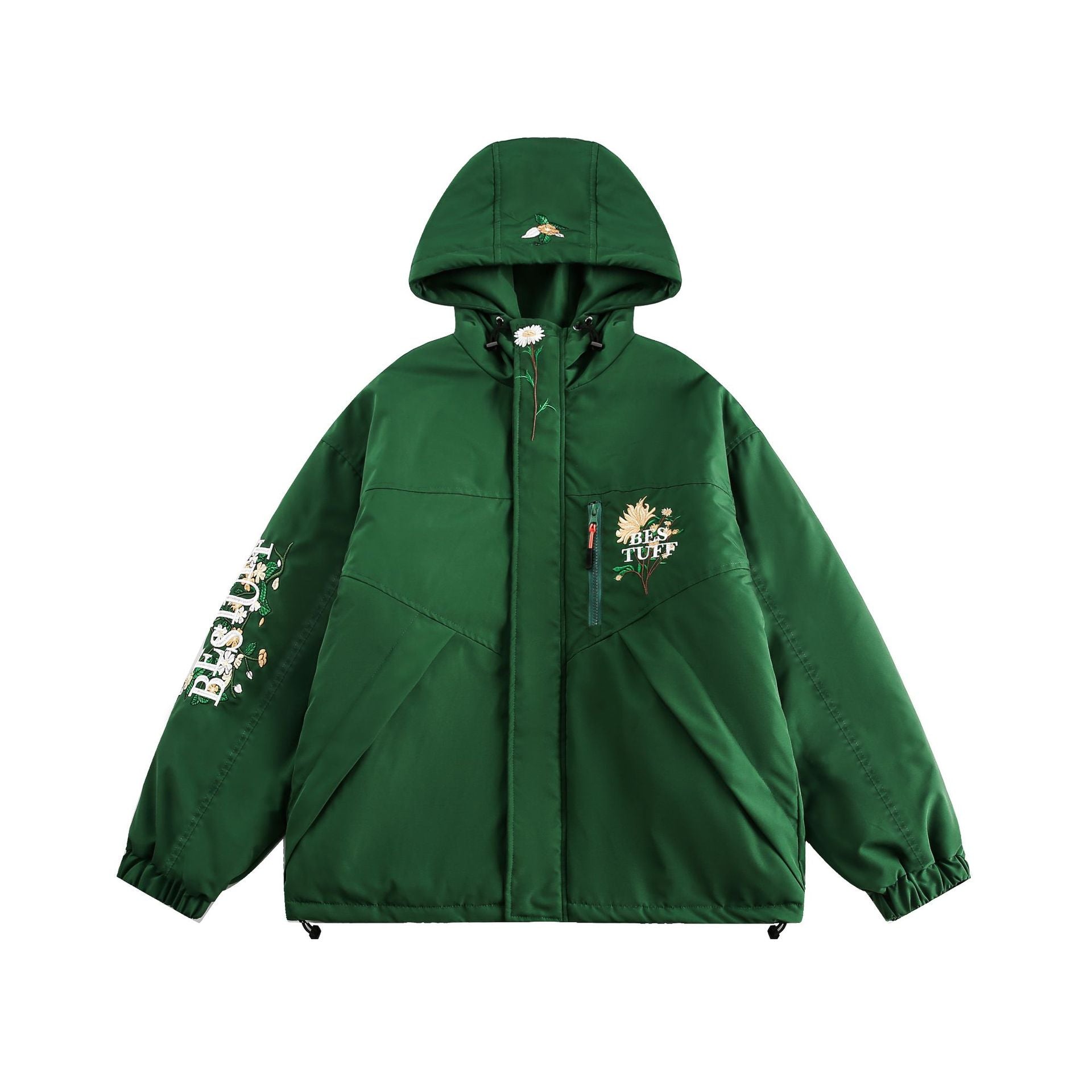 TODAMU® Women's American retro loose floral embroidered hooded cotton jacket