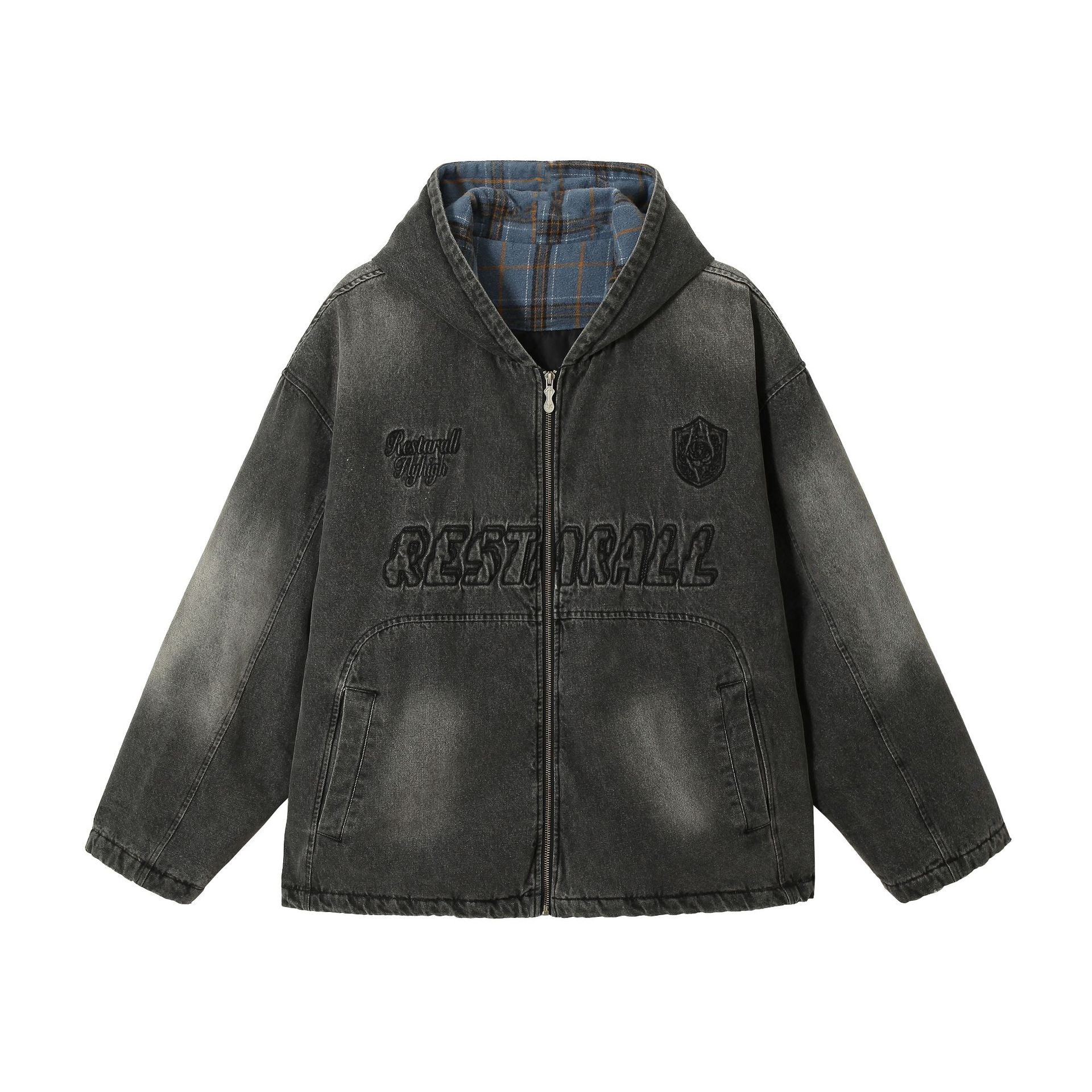 TODAMU® Women's American retro loose washed denim motorcycle style cotton jacket