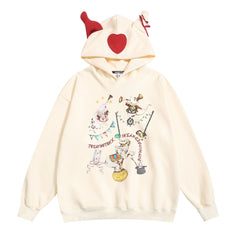 TODAMU® Autumn Women's New Sweet Girl Cute Clown Hooded Sweatshirt