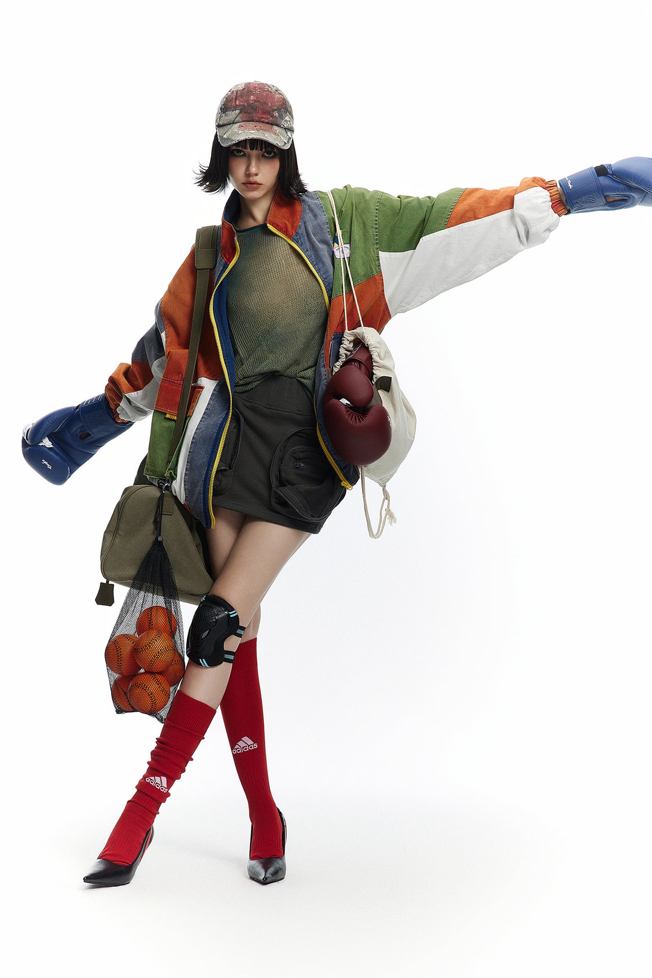 TODAMU® American retro colorful patchwork jacket