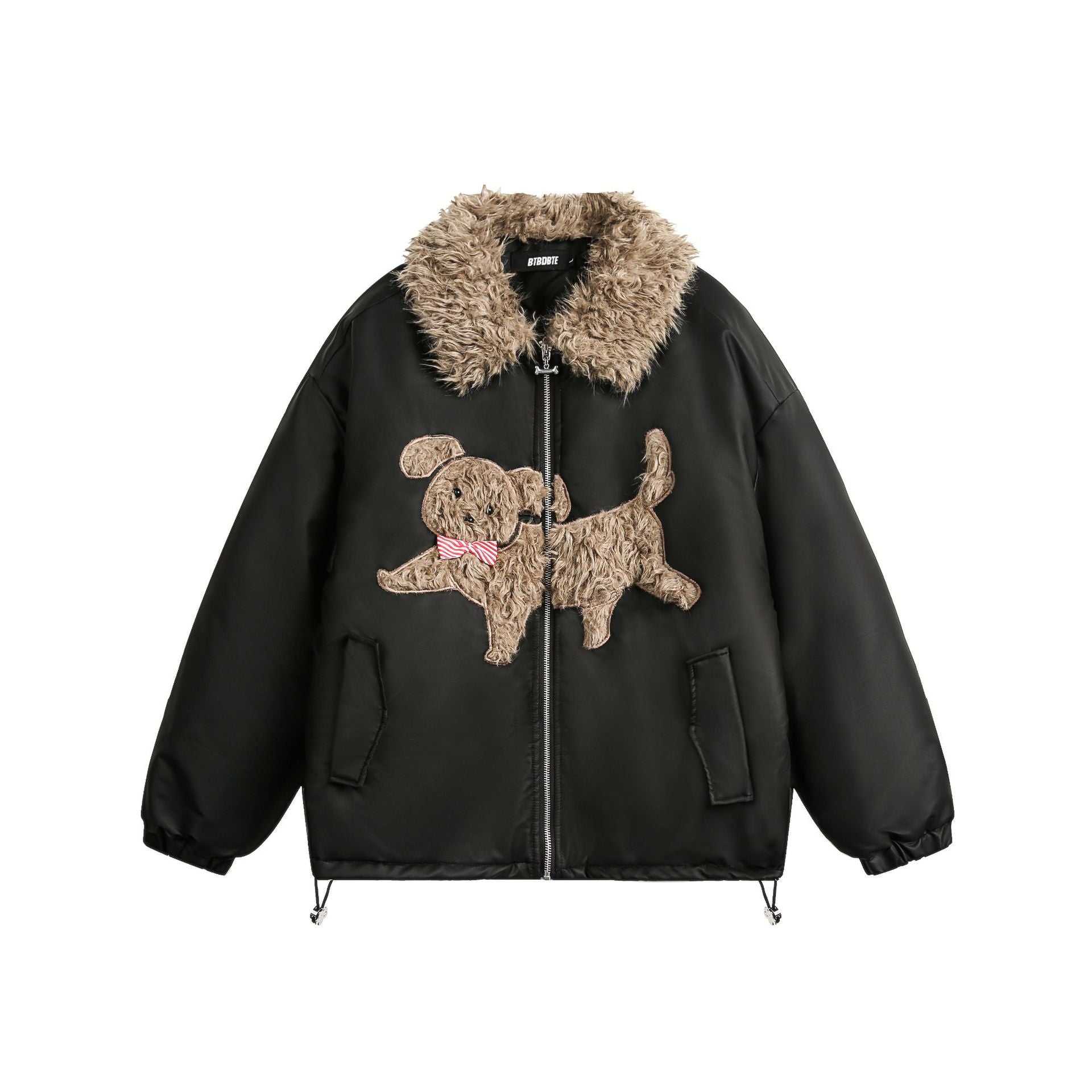 TODAMU® new winter new American cute embroidered fur collar cotton jacket