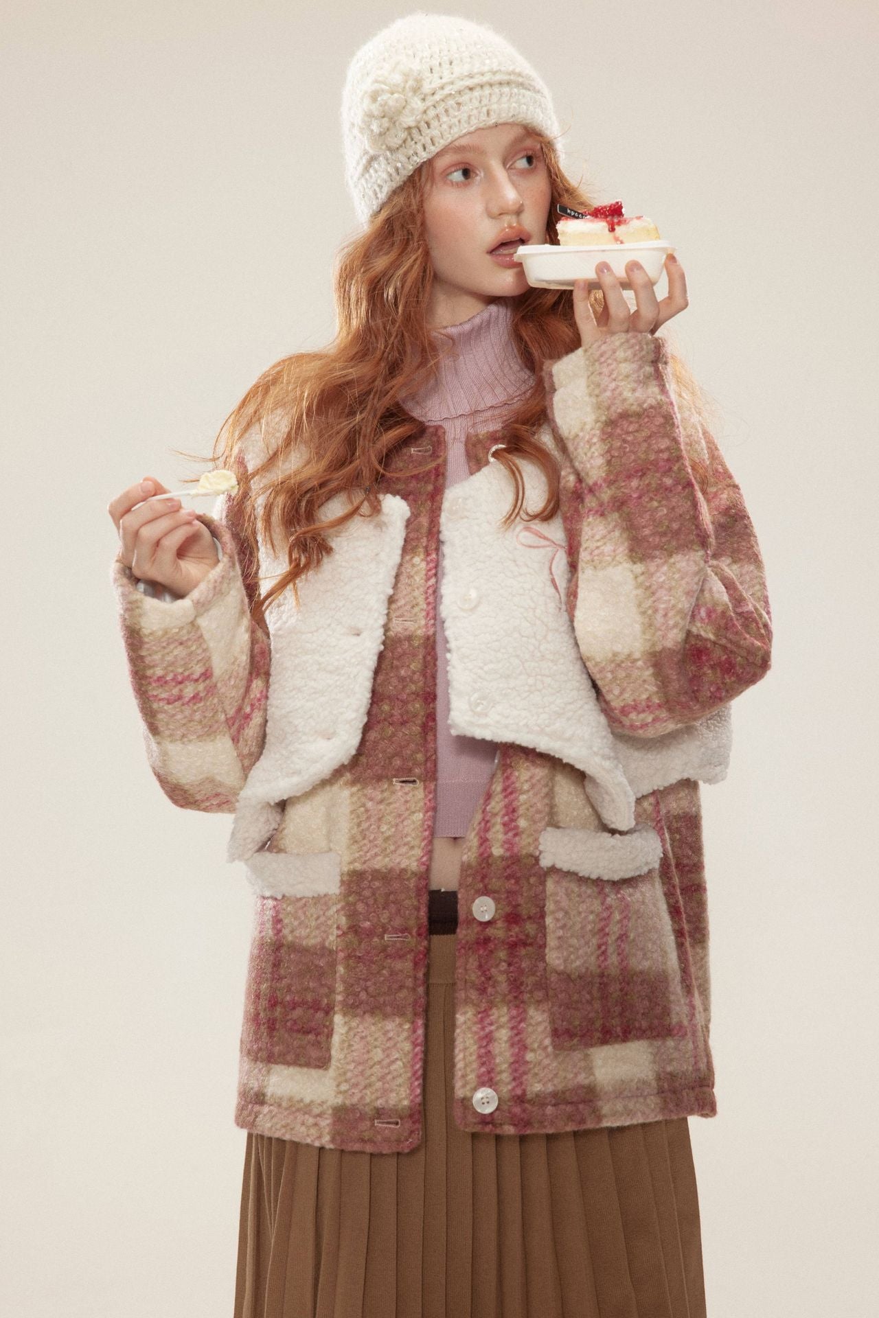 TODAMU®  new winter new sweet girly vest detachable lamb wool cotton jacket