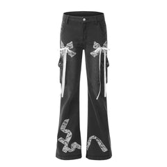 TODAMU® New American Retro Hot Girl Personalized Denim Trousers