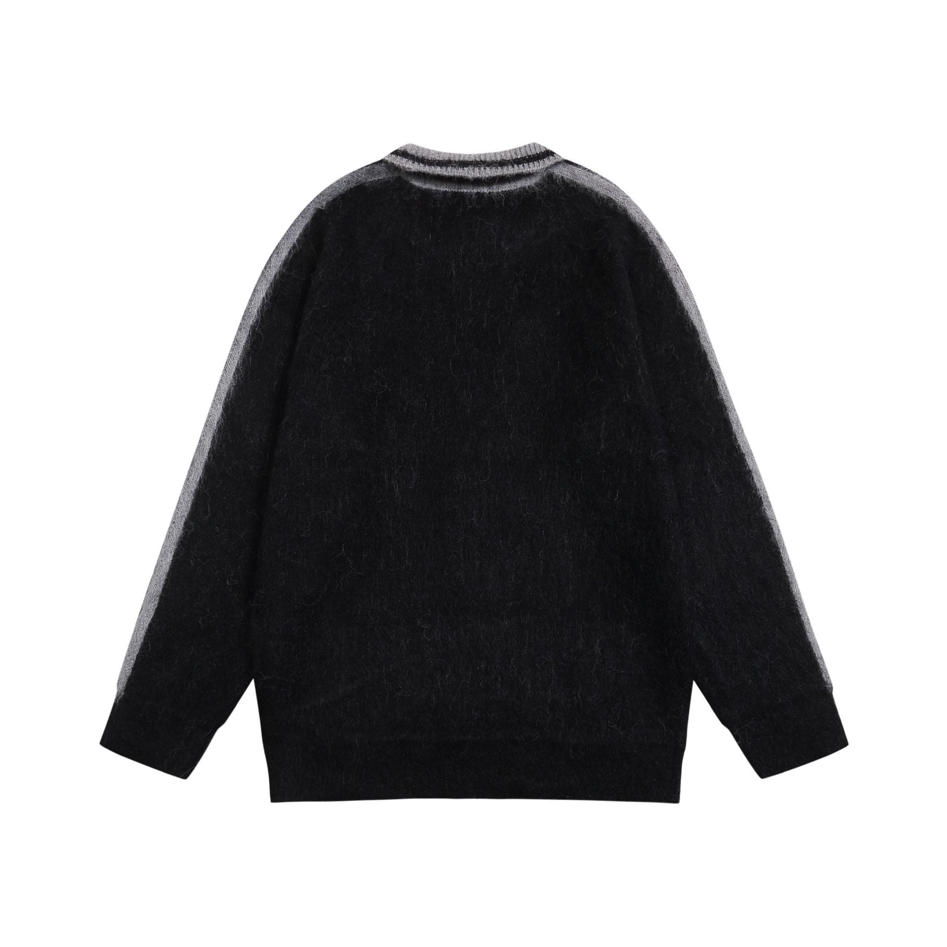 TODAMU® Women's New American Retro Lapel Heavy Color Block Pullover Sweater