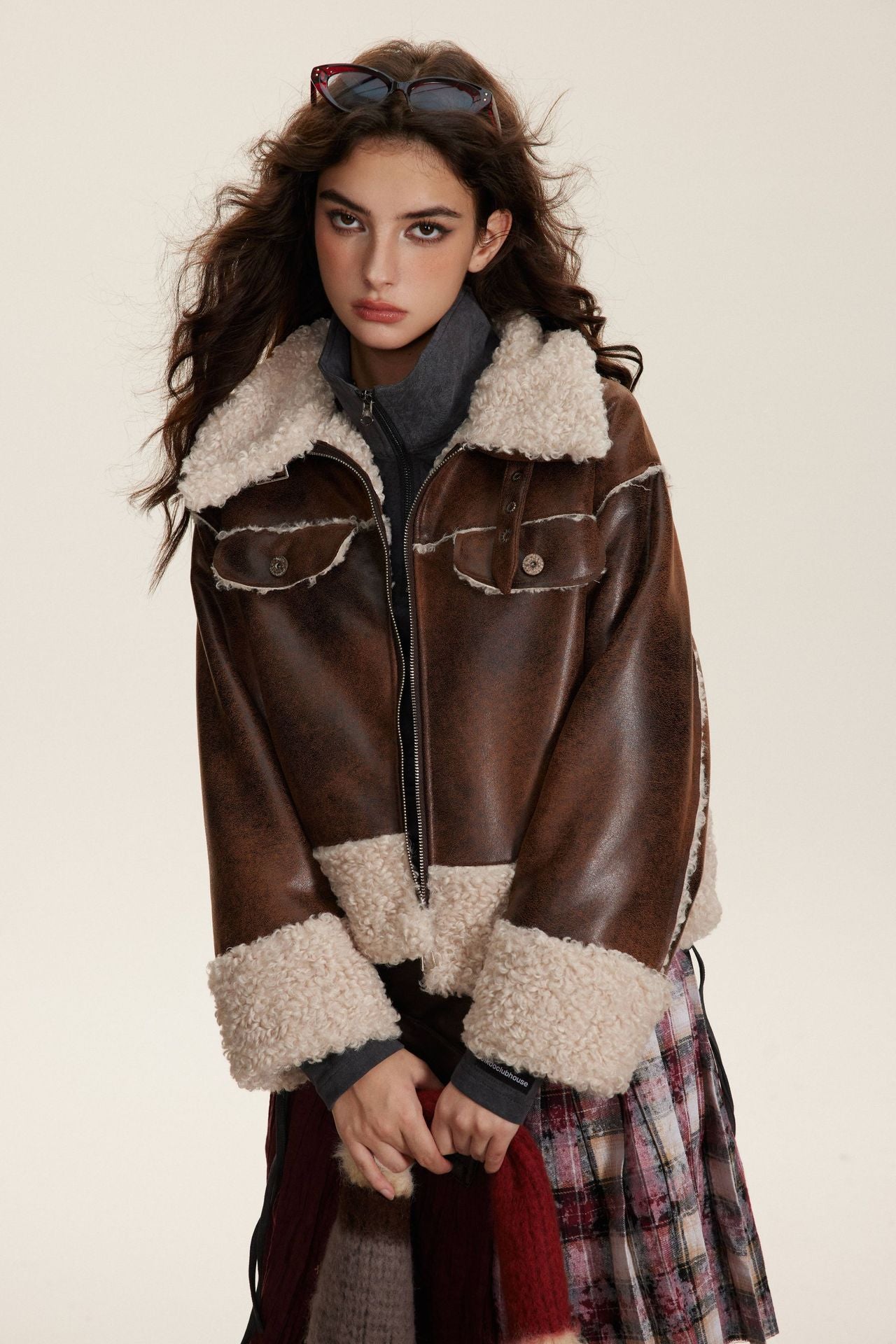 TODAMU® new winter style American retro loose fur all-in-one short cotton jacket