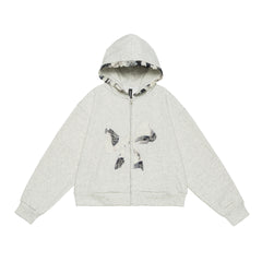 TODAMU® Women's Sweet Girly Lace Bow Hooded Sweatshirt Outer