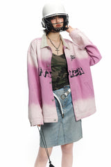 TODAMU® American retro washed spray print jacket