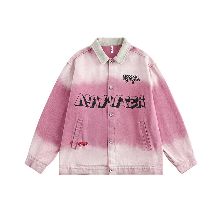 TODAMU® American retro washed spray print jacket