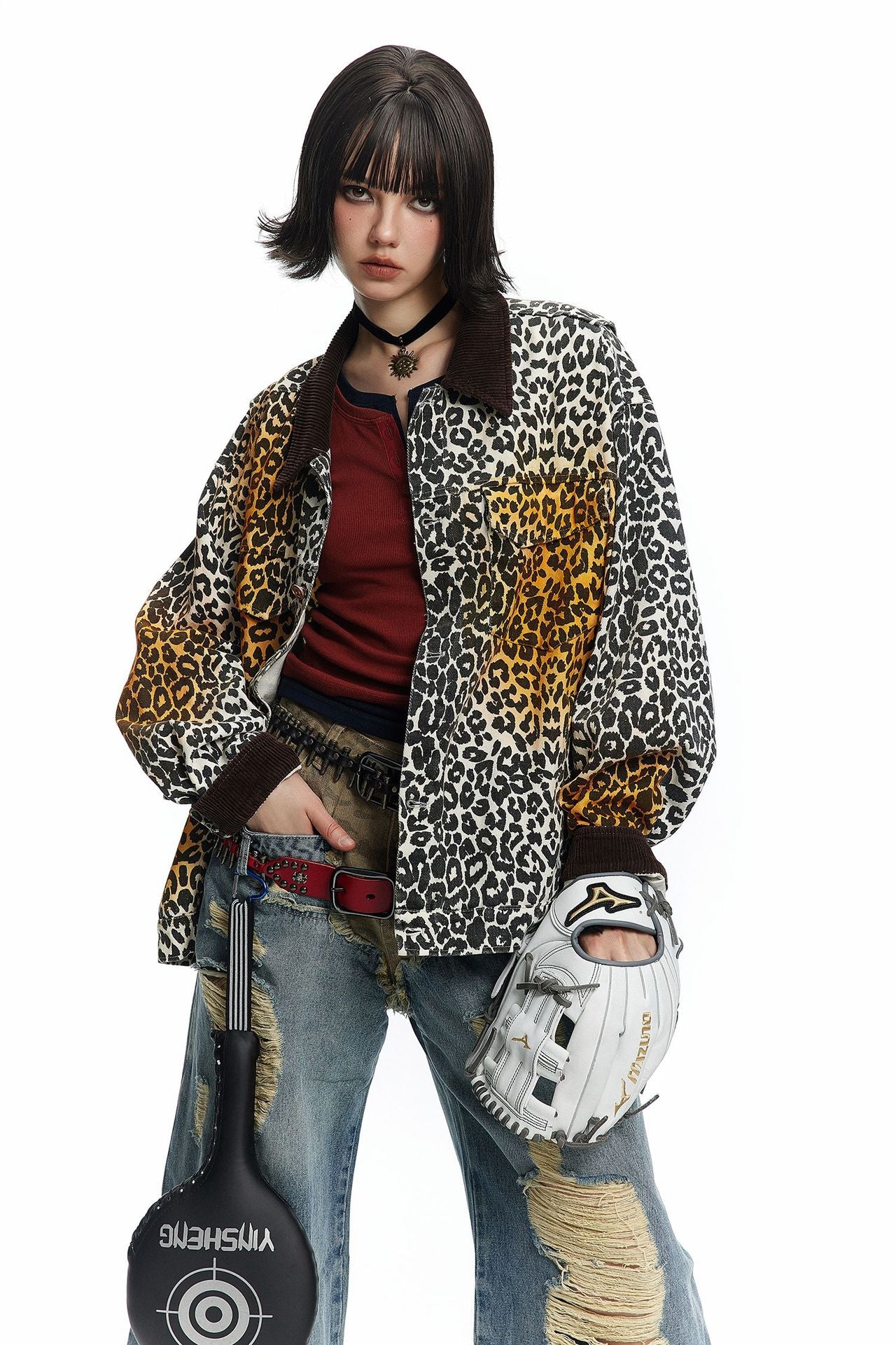 TODAMU® Women's American retro wild colorful leopard print jacket