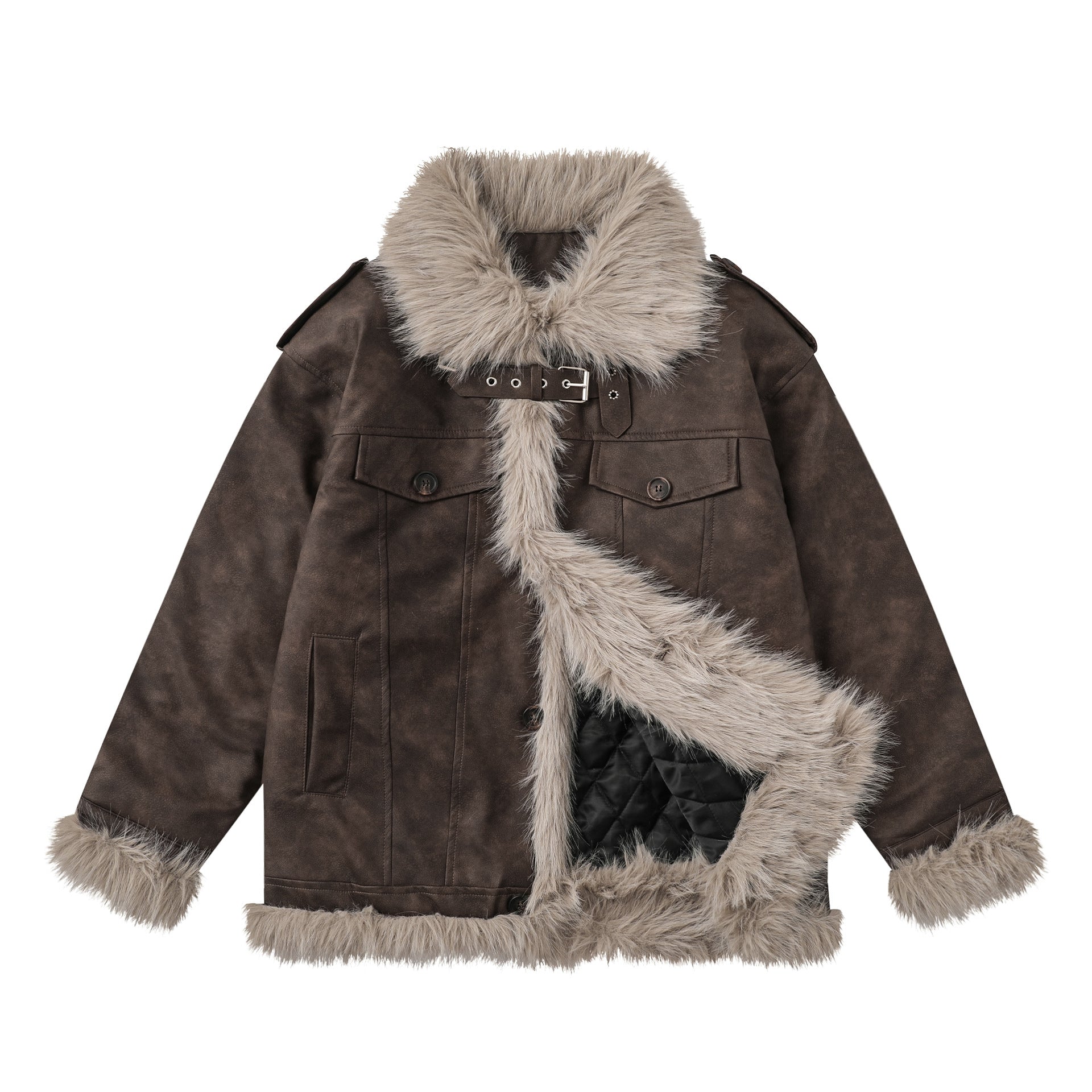 TODAMU® new winter style high-quality loose fur all-in-one cotton jacket