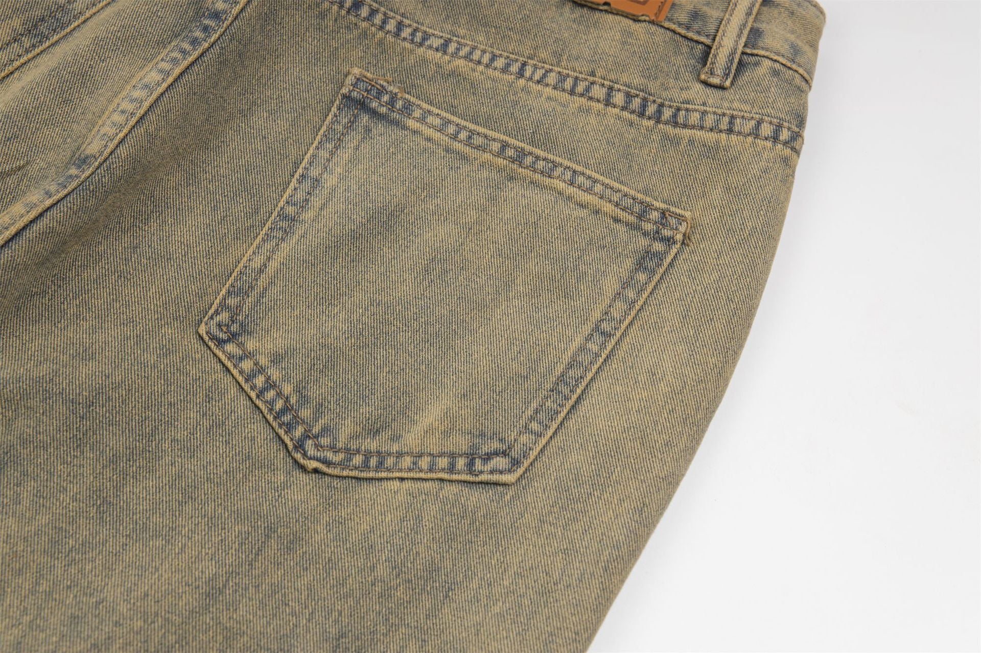 TODAMU® new products American retro street fashion ripped washed denim trousers