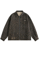 TODAMU® Women's American Retro Leopard Print Distressed Jacket