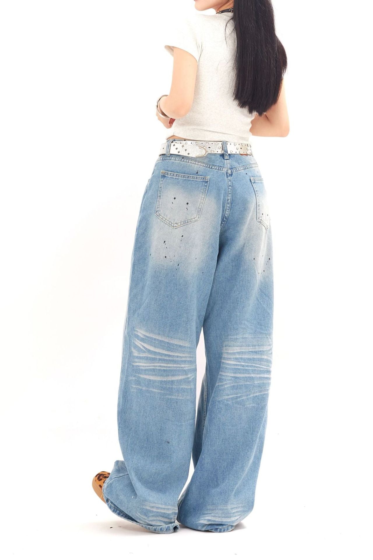 TODAMU® merican Retro Street Trend Washed Denim Trousers