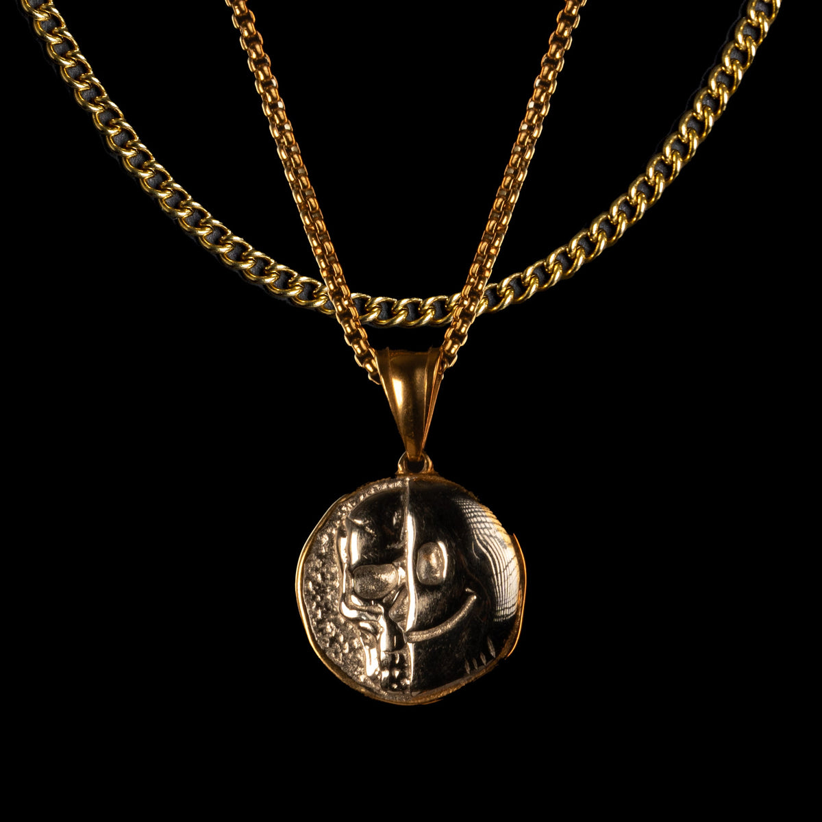 Death Smile: 'Memento Mori' Coin Pendant ( Gold )