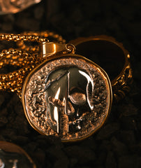 Spartan Skull: 'Veni Vidi Vici' Coin Pendant ( Gold )