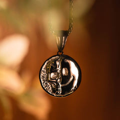 Death Smile: 'Memento Mori' Coin Pendant ( Silver / Black )