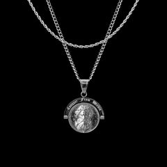 Trident : Conquer From Within - Double Sided Pendant ( Silver )